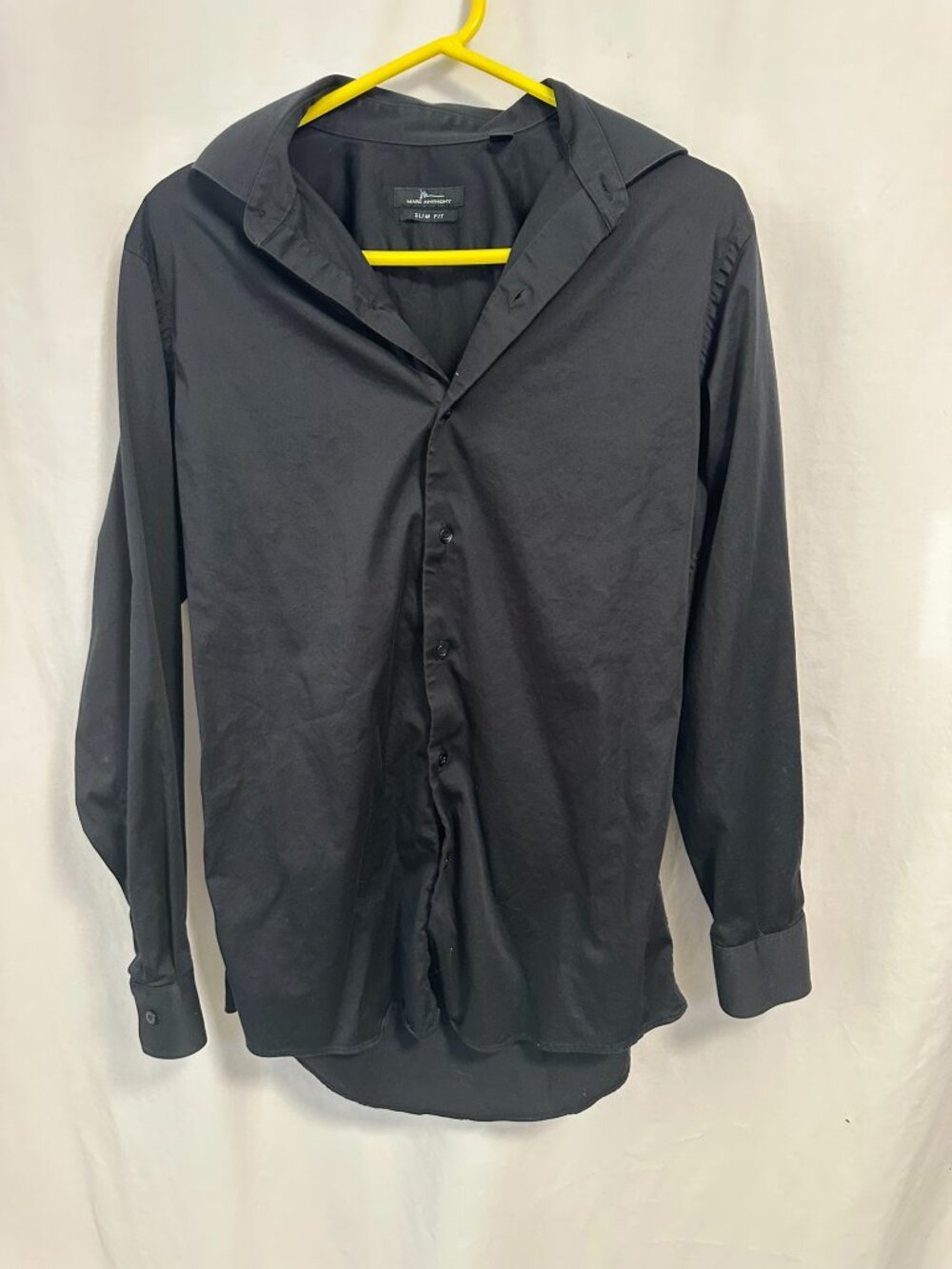 Marc Anthony Black Slim Fit Long Sleeve Button-Down Shirt Size 15 1/2, 32-33